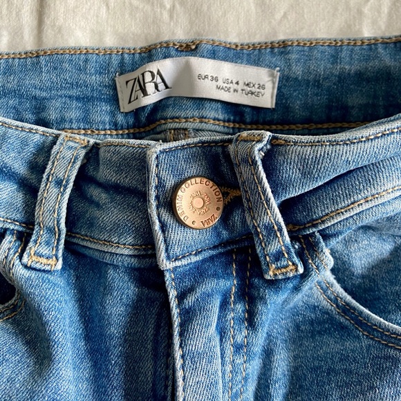 Zara Original Denim Skinny Jeans with Frayed Hem - Picture 5 of 7